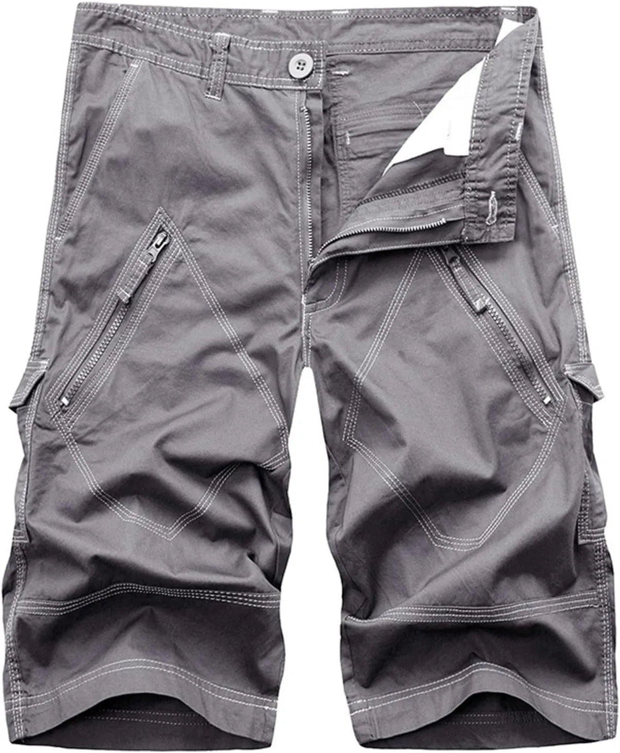 2024 Mens Cargo Shorts Casual Classic fit Athletic Workout Summer Shorts Outdoor Hiking Shorts for Men with Zipper Pockets