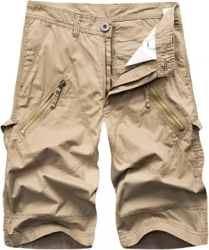 2024 Mens Cargo Shorts Casual Classic fit Athletic Workout Summer Shorts Outdoor Hiking Shorts for Men with Zipper Pockets