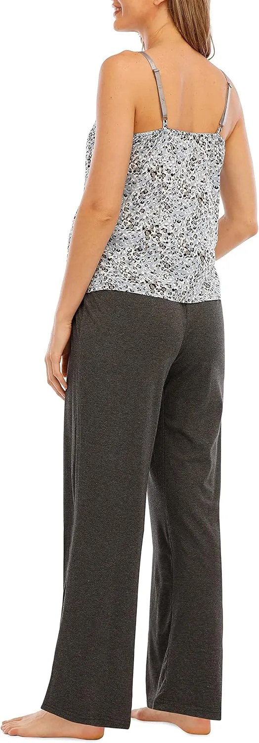 3 Piece Maternity and Nursing Pajamas Set | Comfortable & Beautiful Sleepwear/Loungewear Set | 97% Cotton