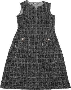 Allegra K Tweed Dress for Women's Elegant Plaid Sleeveless Summer Business Casual Above The Knee Dresses