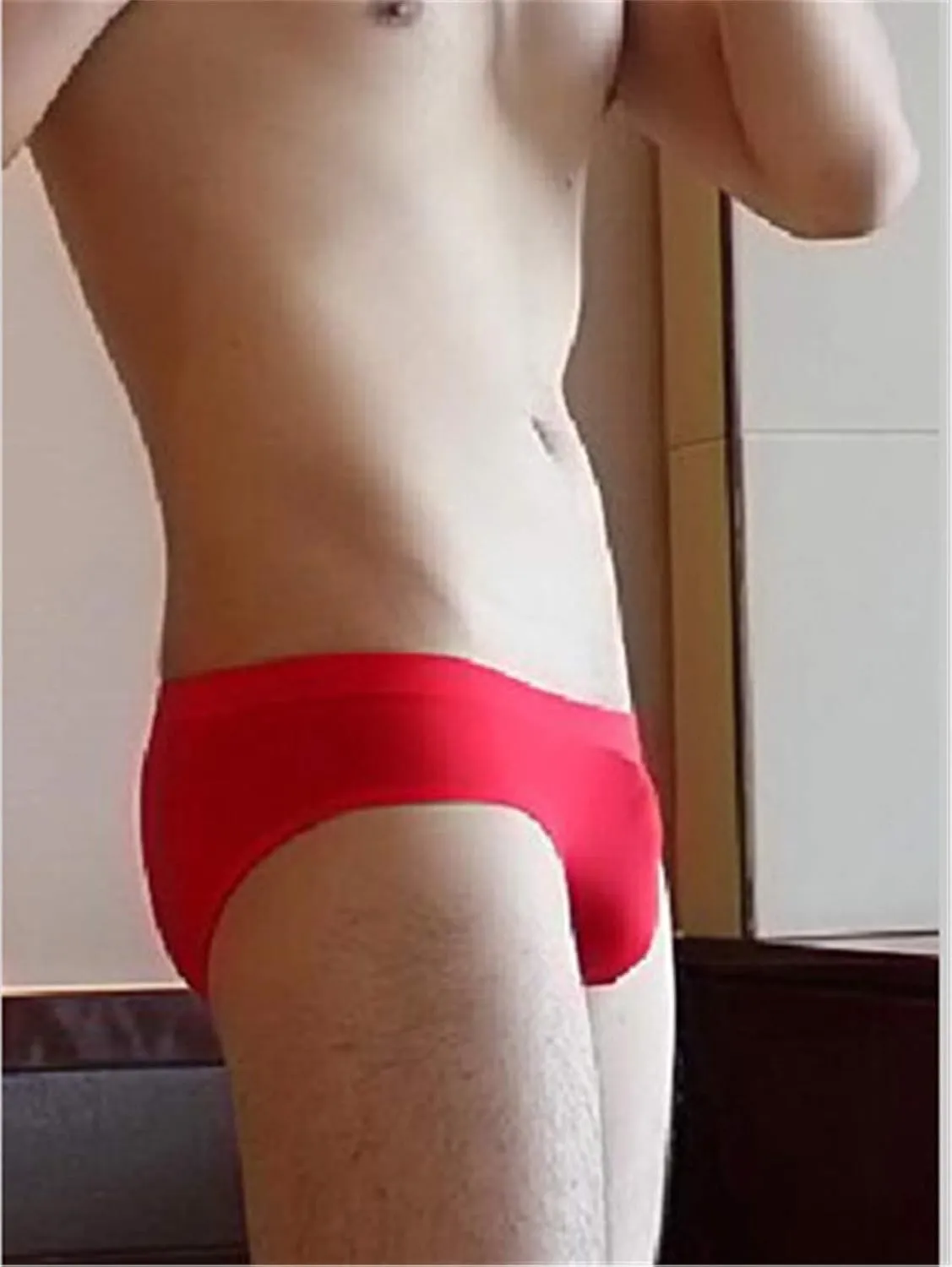Andongnywell Men's briefs sexy transparent briefs without marks panties Knickers Ice silk underwear underpants