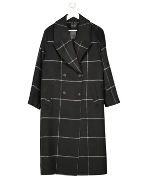 Anthology Black Double Breasted Check Coat UK 16