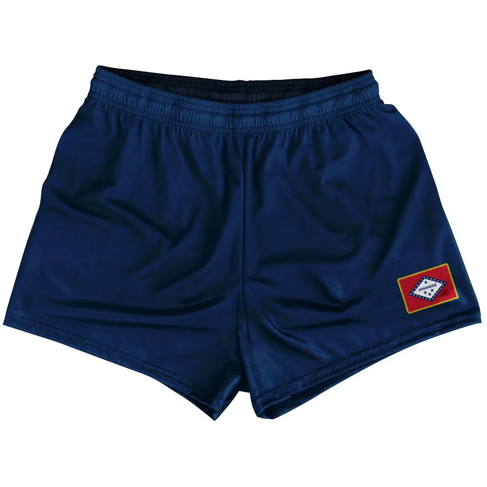 Arkansas State Heritage Flag Womens & Girls Sport Shorts End Made In USA