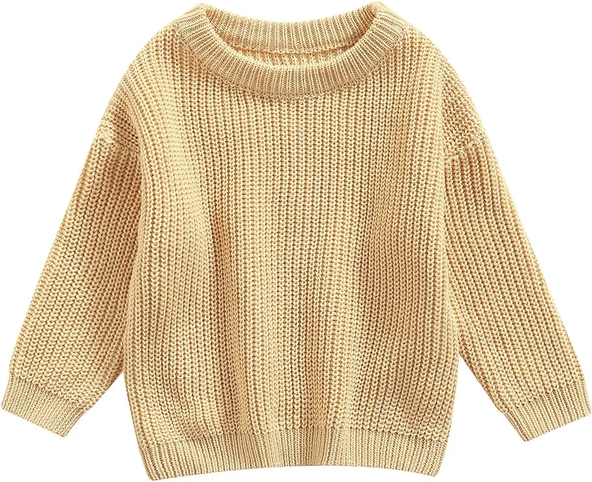 Baby Girl Boy Knit Sweater Blouse Pullover Sweatshirt Warm Crewneck Long Sleeve Tops for Infant Toddler