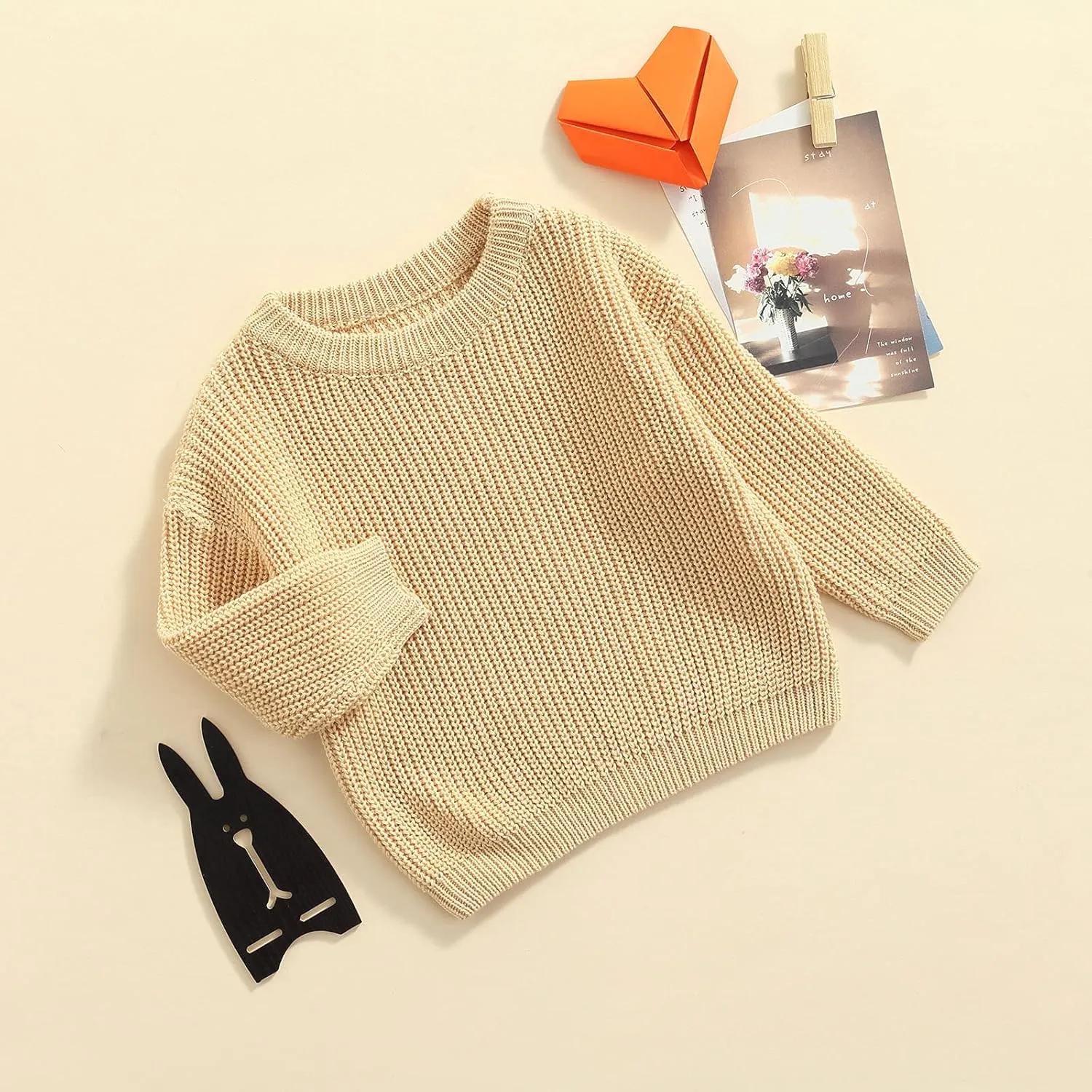 Baby Girl Boy Knit Sweater Blouse Pullover Sweatshirt Warm Crewneck Long Sleeve Tops for Infant Toddler