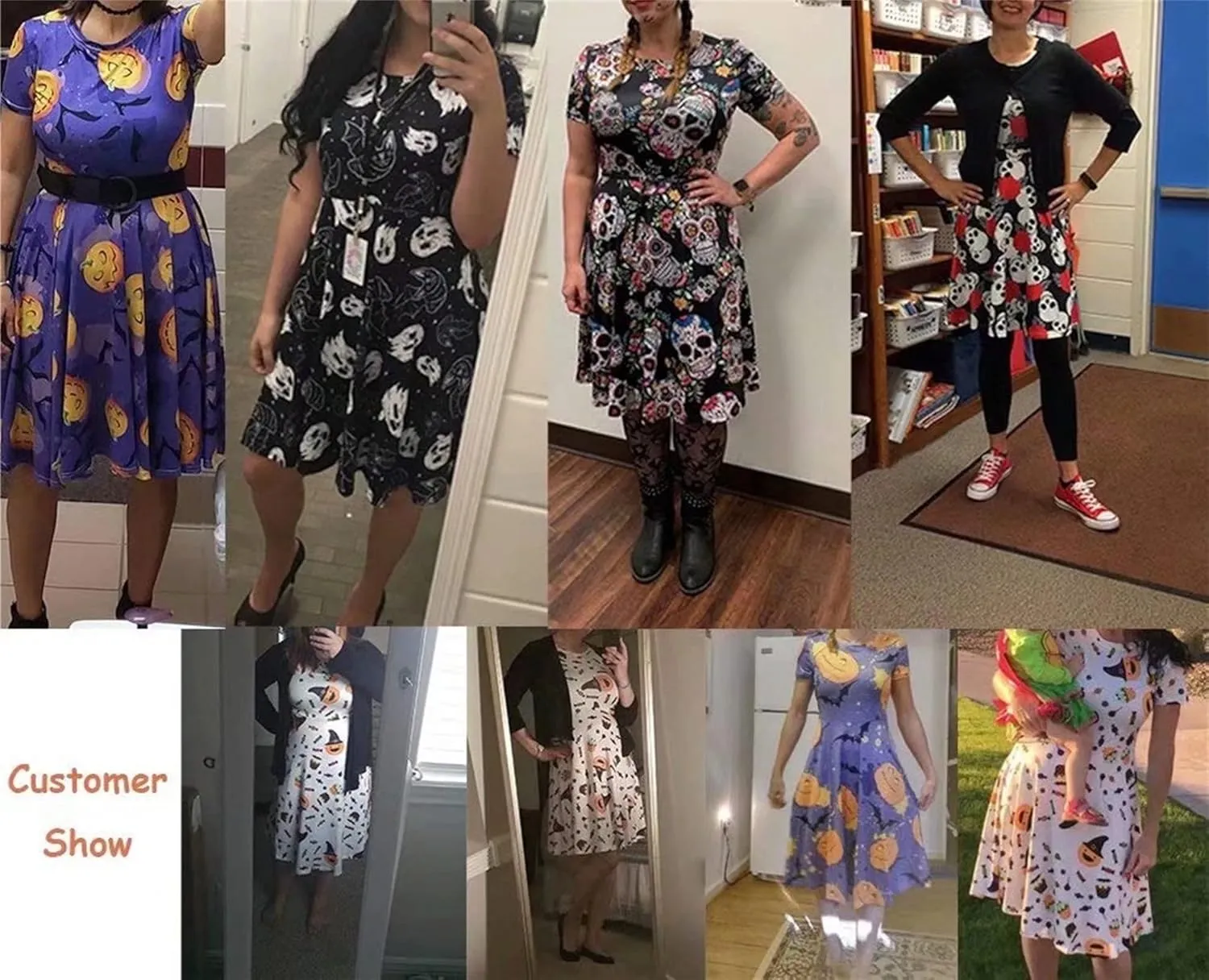Belidome Women Summer Swing Midi Dress with Sleeves Causal Loose Fit Elegant Size S-4XL Clothes