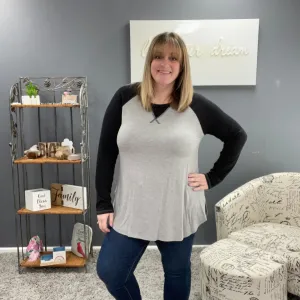 Black and Grey Long Sleeve Tee