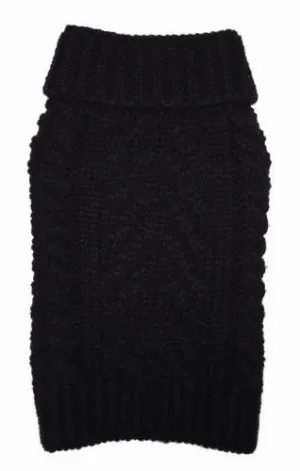 BLACK SUPER CHUNKY DOG SWEATER