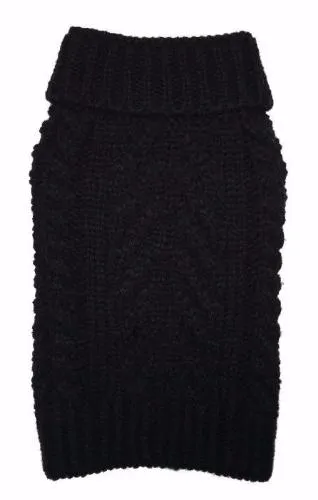 BLACK SUPER CHUNKY DOG SWEATER