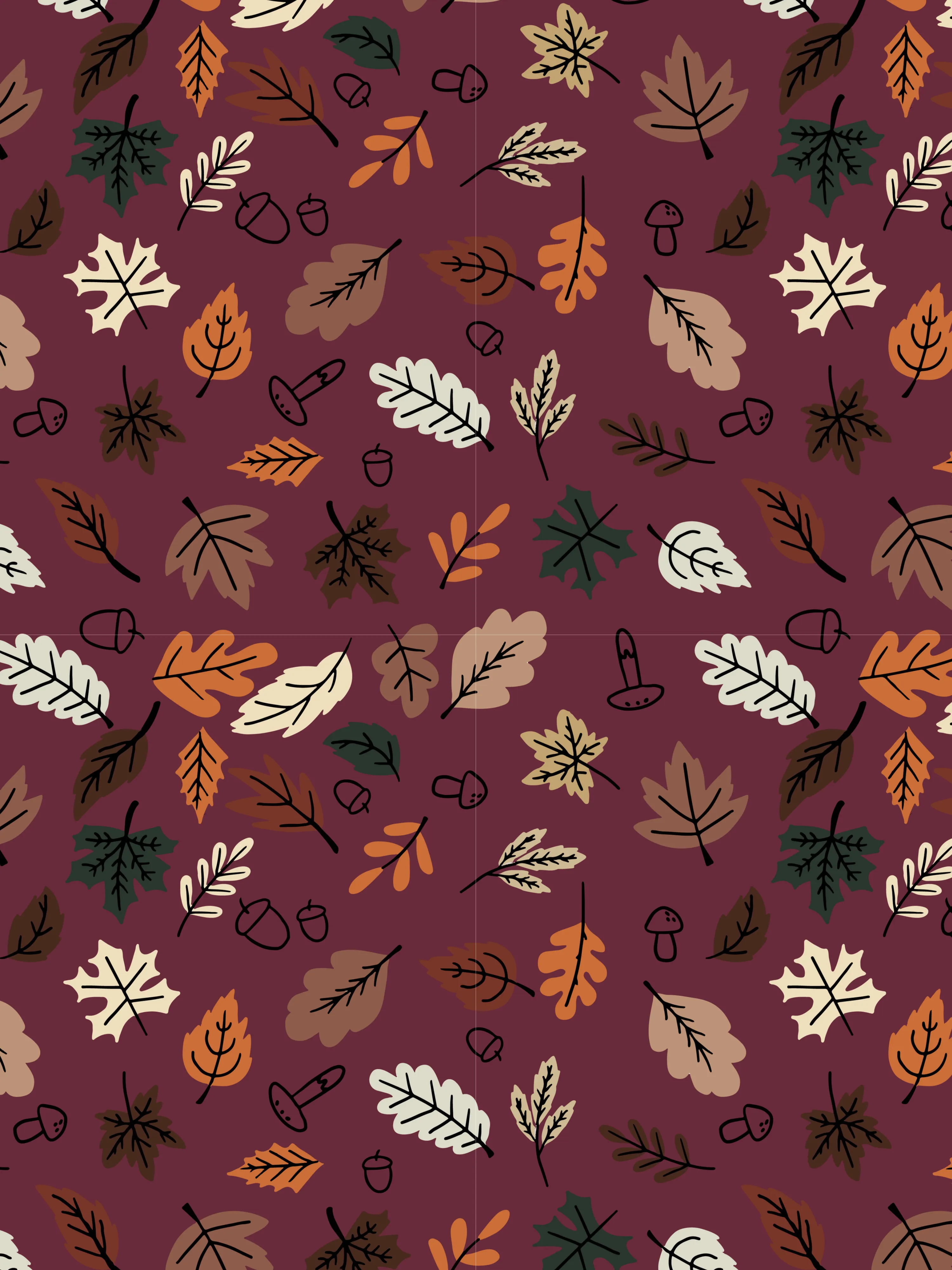 Burgundy Leaves Adult Sweater