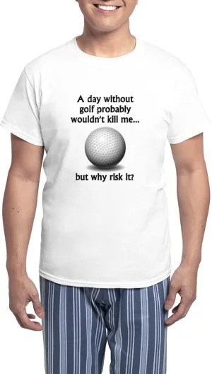 CafePress A Day Without Golf Pajamas Men's Novelty Light Pajama Set, Comfortable PJ Sleepwear