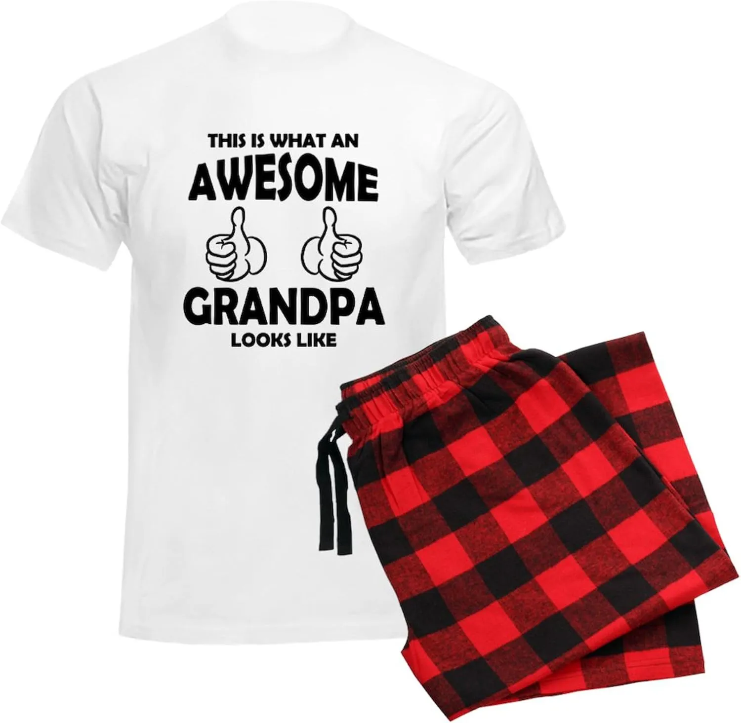 CafePress Awesome Grandpa Looks Like Pajamas Men's Novelty Light Pajama Set, Comfortable PJ Sleepwear