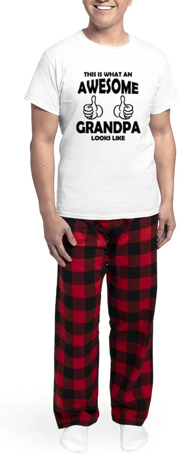 CafePress Awesome Grandpa Looks Like Pajamas Men's Novelty Light Pajama Set, Comfortable PJ Sleepwear