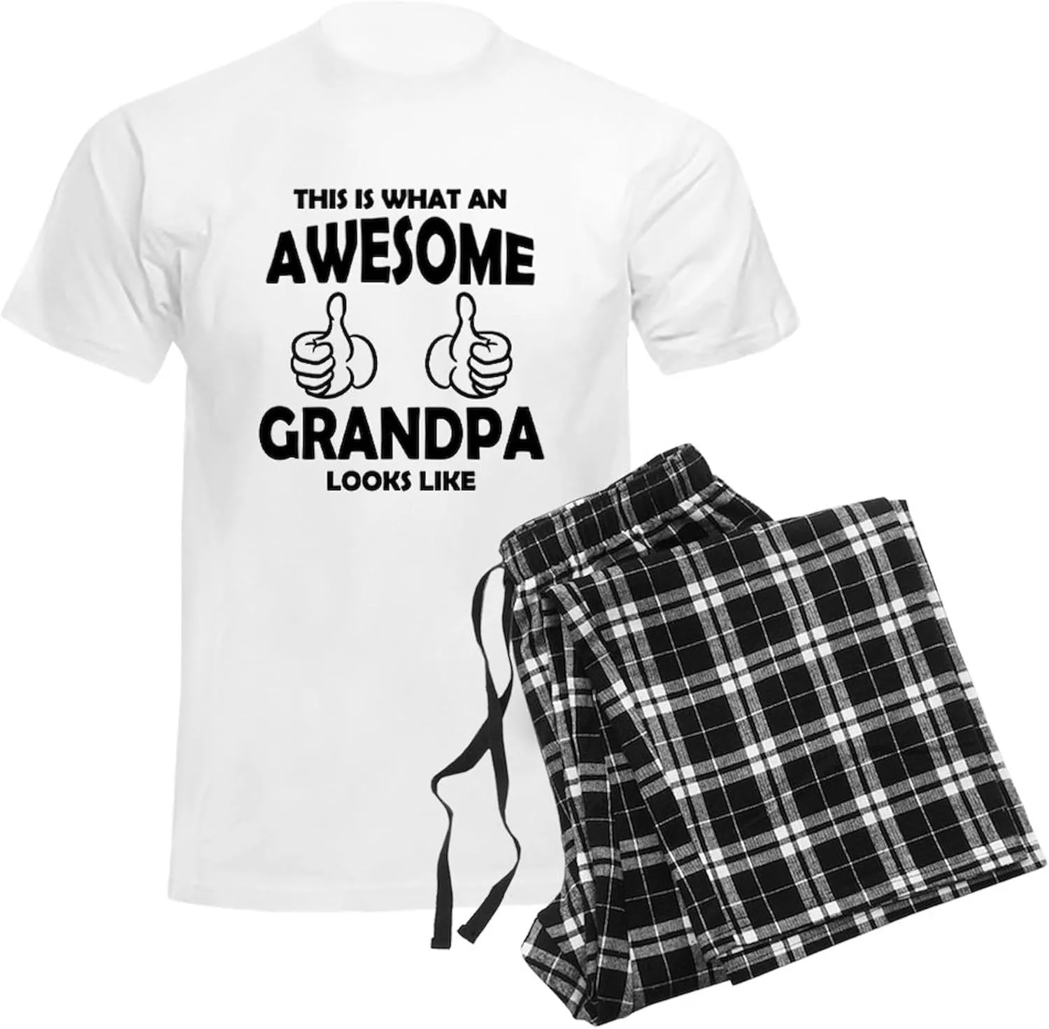 CafePress Awesome Grandpa Looks Like Pajamas Men's Novelty Light Pajama Set, Comfortable PJ Sleepwear
