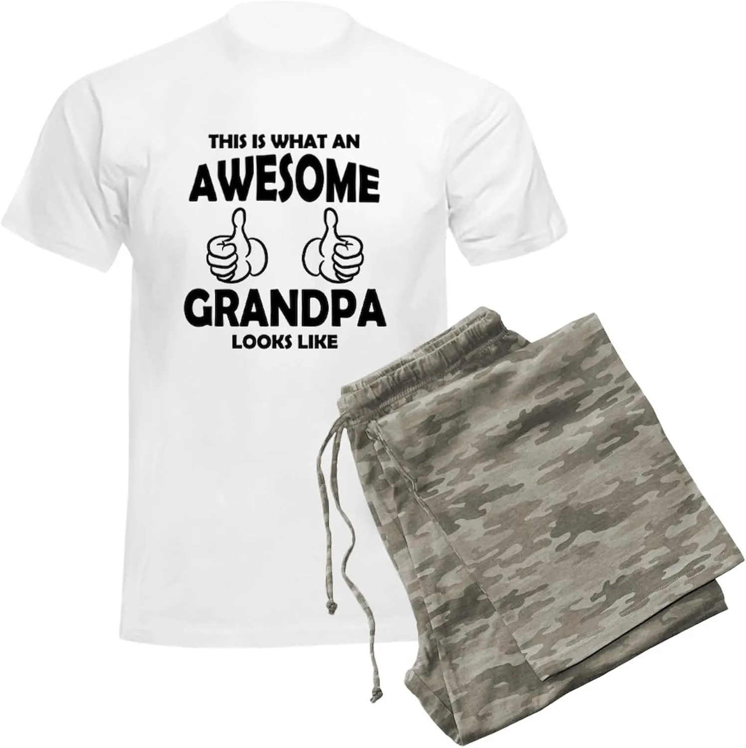 CafePress Awesome Grandpa Looks Like Pajamas Men's Novelty Light Pajama Set, Comfortable PJ Sleepwear