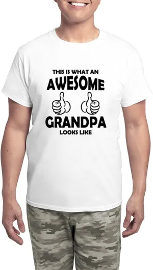 CafePress Awesome Grandpa Looks Like Pajamas Men's Novelty Light Pajama Set, Comfortable PJ Sleepwear