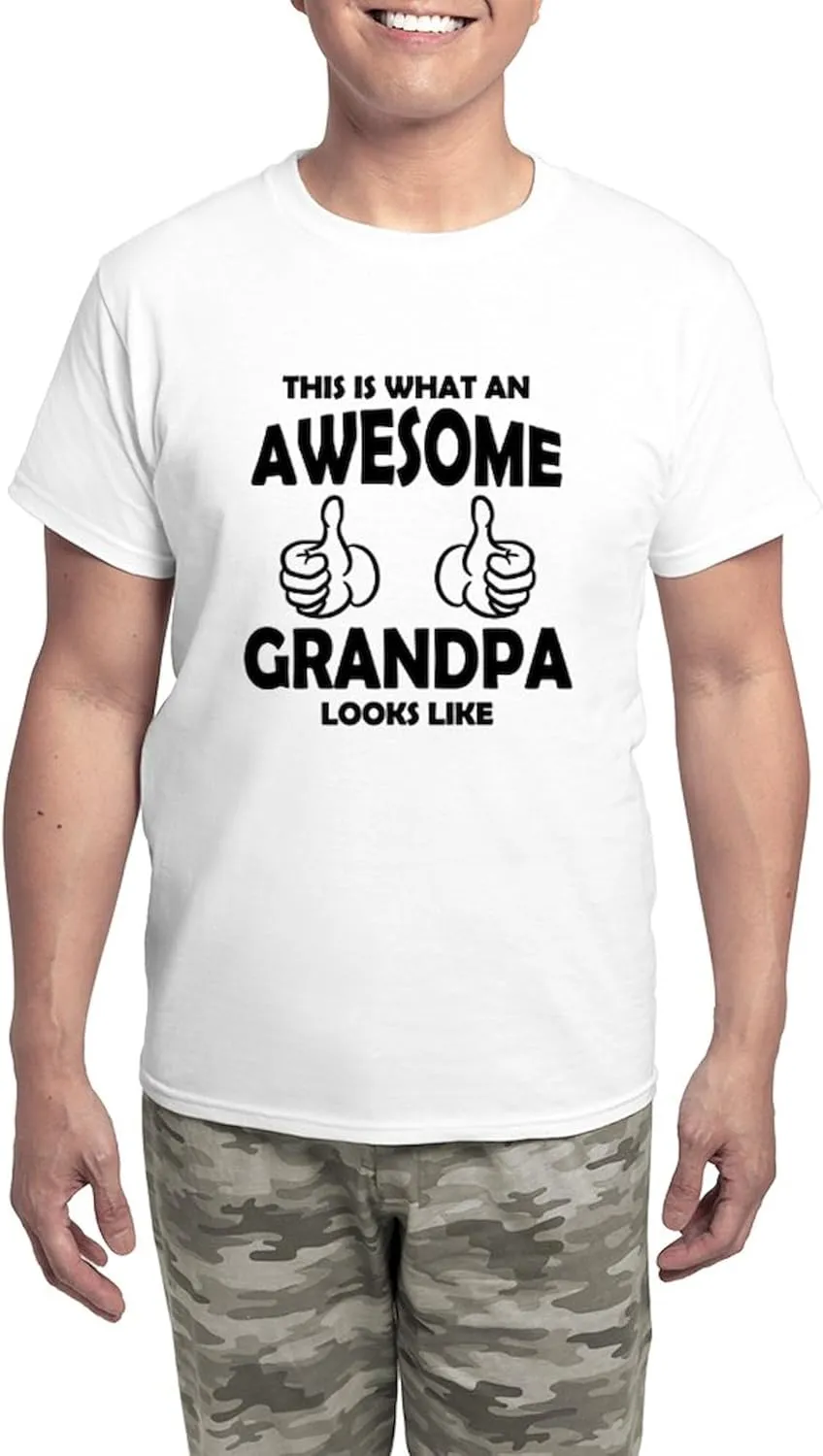 CafePress Awesome Grandpa Looks Like Pajamas Men's Novelty Light Pajama Set, Comfortable PJ Sleepwear