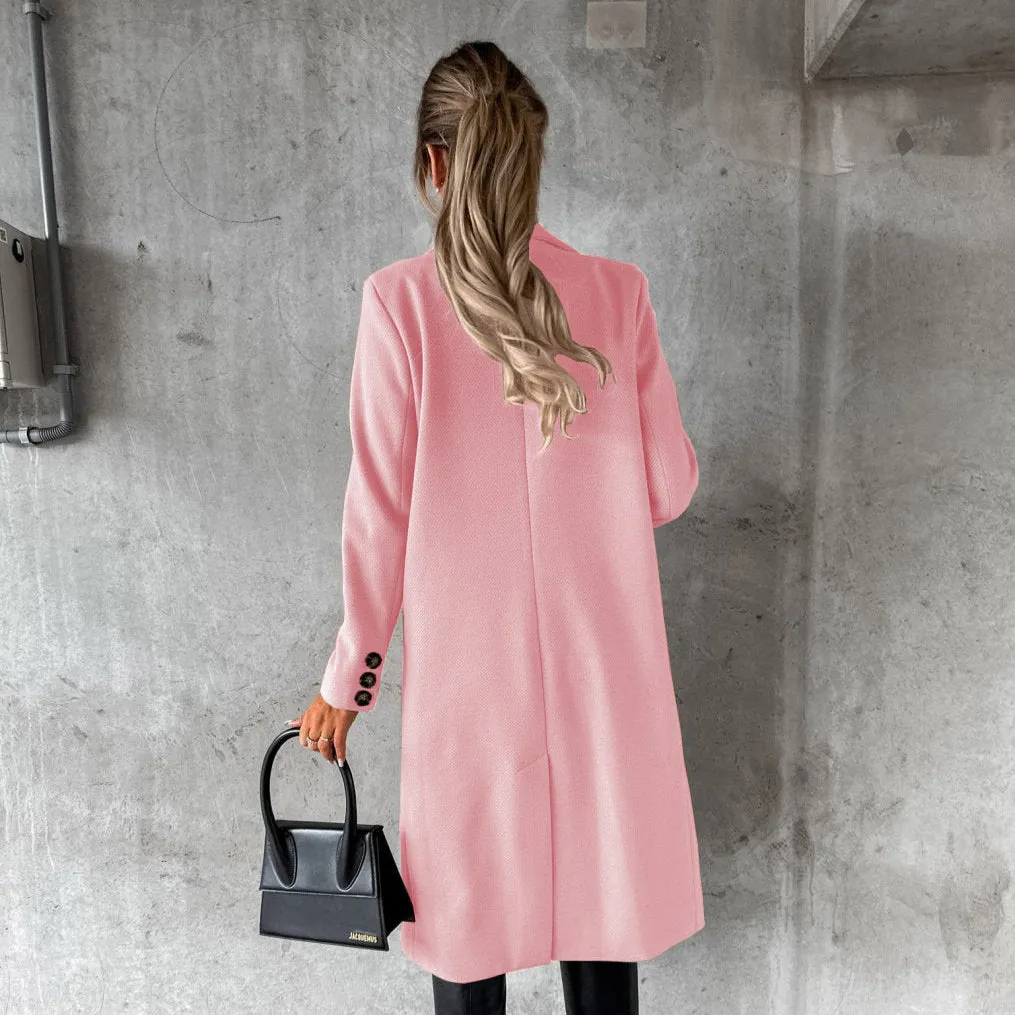 Chic Lapel Woolen Coat – Stylish & Warm Outerwear for Trendsetters