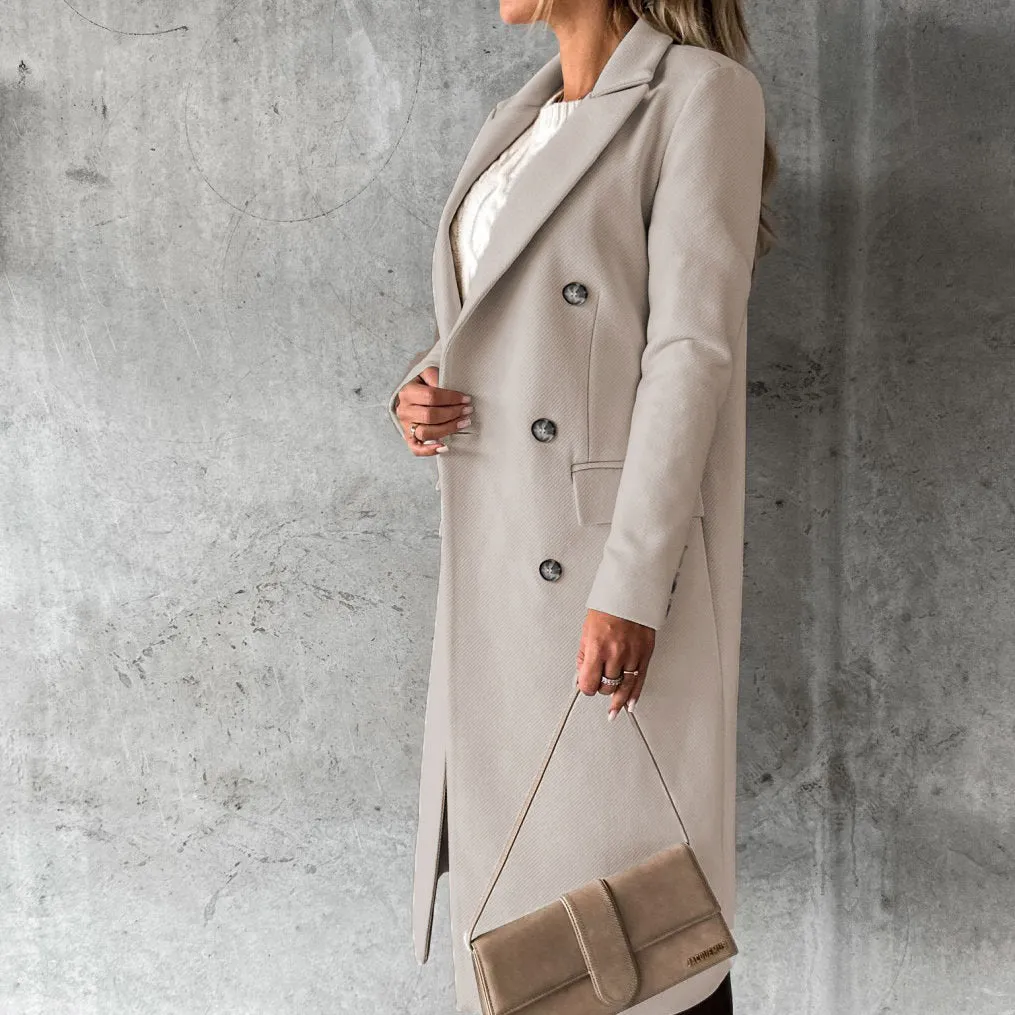 Chic Lapel Woolen Coat – Stylish & Warm Outerwear for Trendsetters