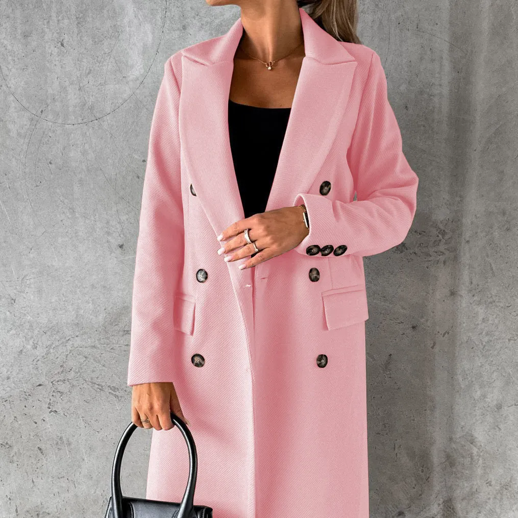Chic Lapel Woolen Coat – Stylish & Warm Outerwear for Trendsetters