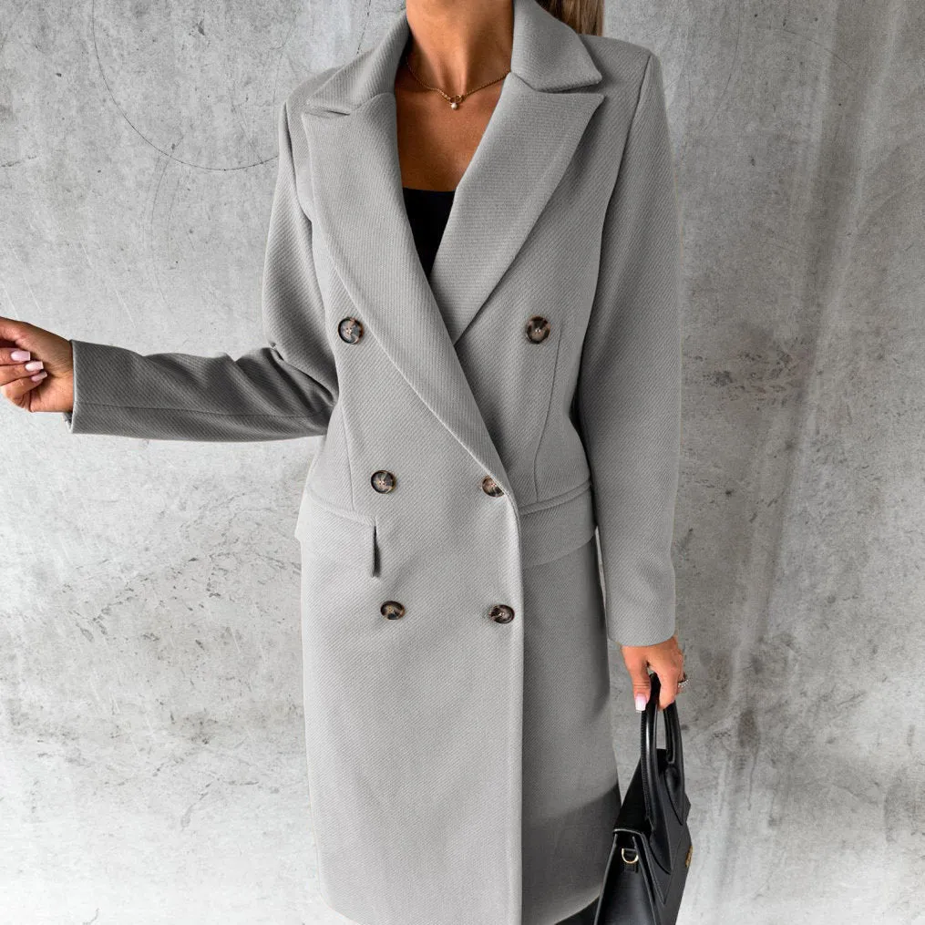 Chic Lapel Woolen Coat – Stylish & Warm Outerwear for Trendsetters