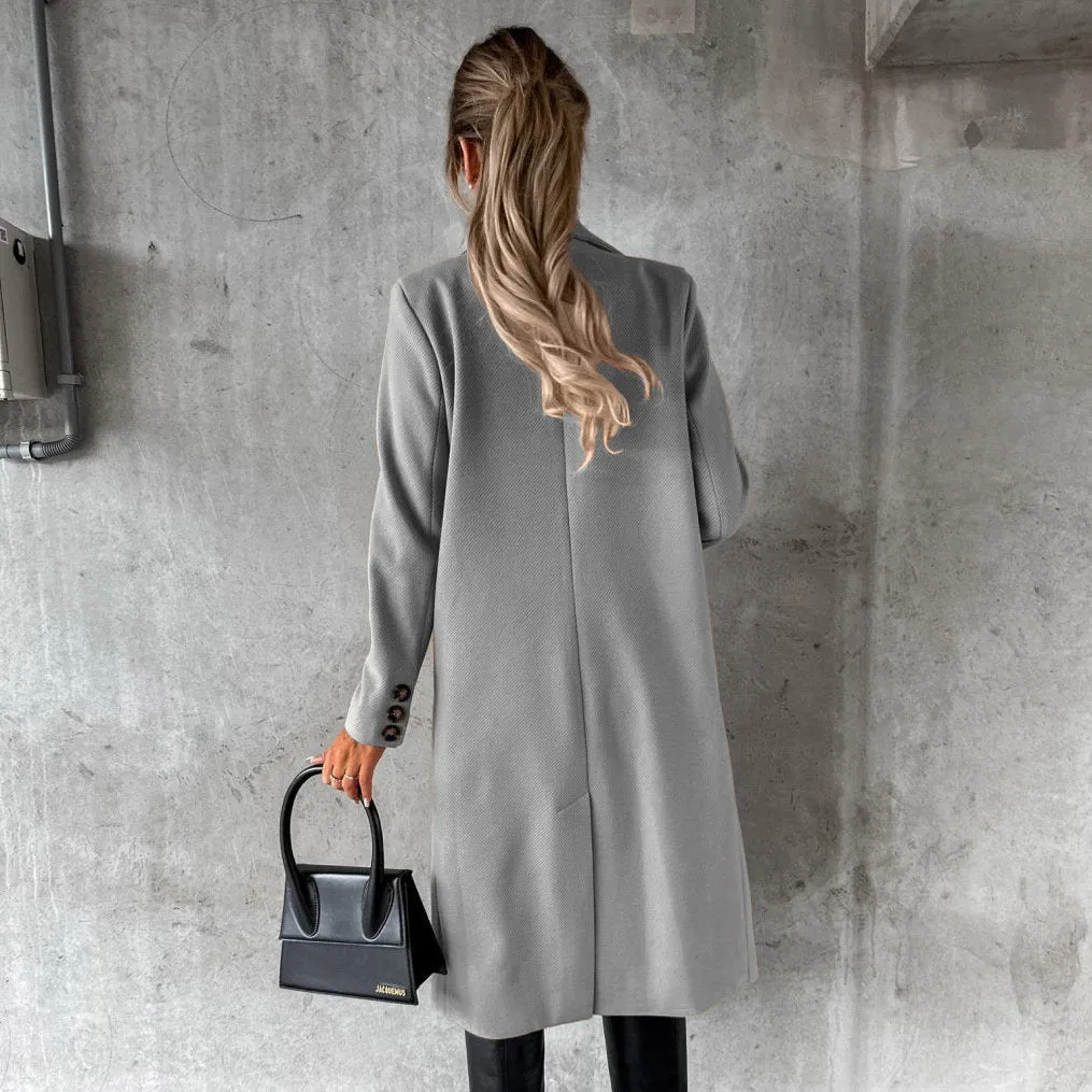 Chic Lapel Woolen Coat – Stylish & Warm Outerwear for Trendsetters