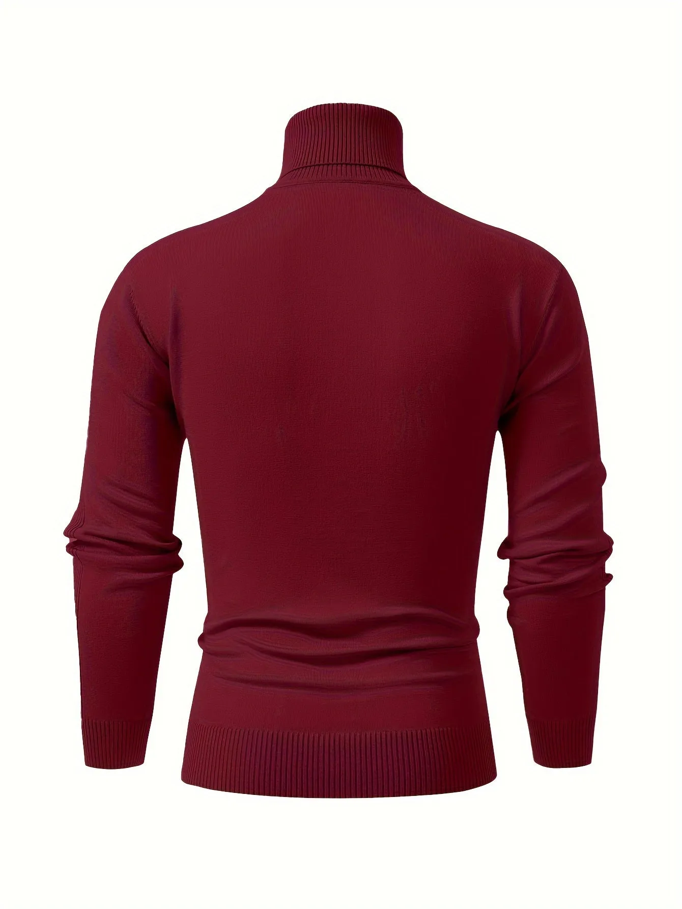 ChicMy-Fall Outfits   All Match Knitted Thermal Solid Sweater, Men's Casual Warm High Stretch Stand Collar Pullover Sweater For Fall Winter