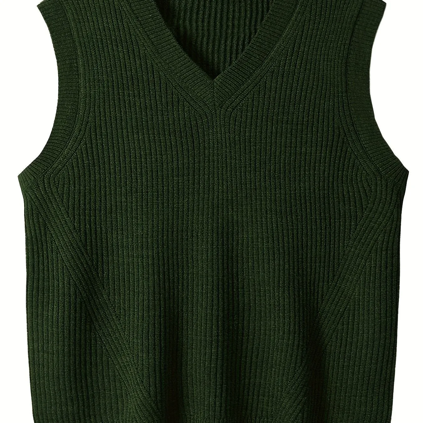 ChicMy-Fall Outfits Plus Size Men's Solid Knit Textured Vest Sweater For Spring/autumn, Oversized Trendy Sleeveless Sweater For Males, Men's Clothing
