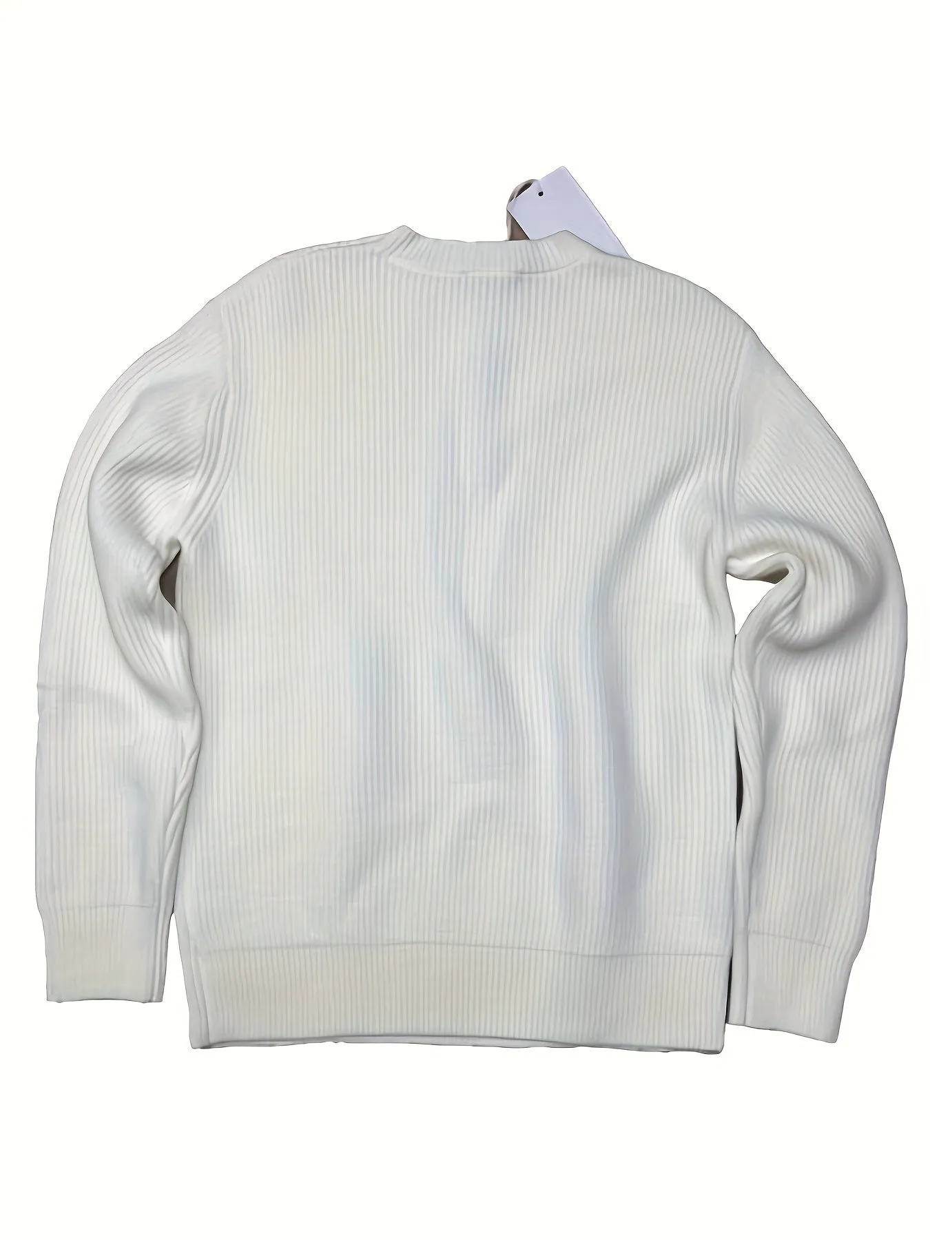 ChicMy-Fall Outfits -Valentine's Day gift All Match Knitted Sweater, Men's Casual Warm High Stretch Crew Neck Pullover Sweater For Men Fall Winter