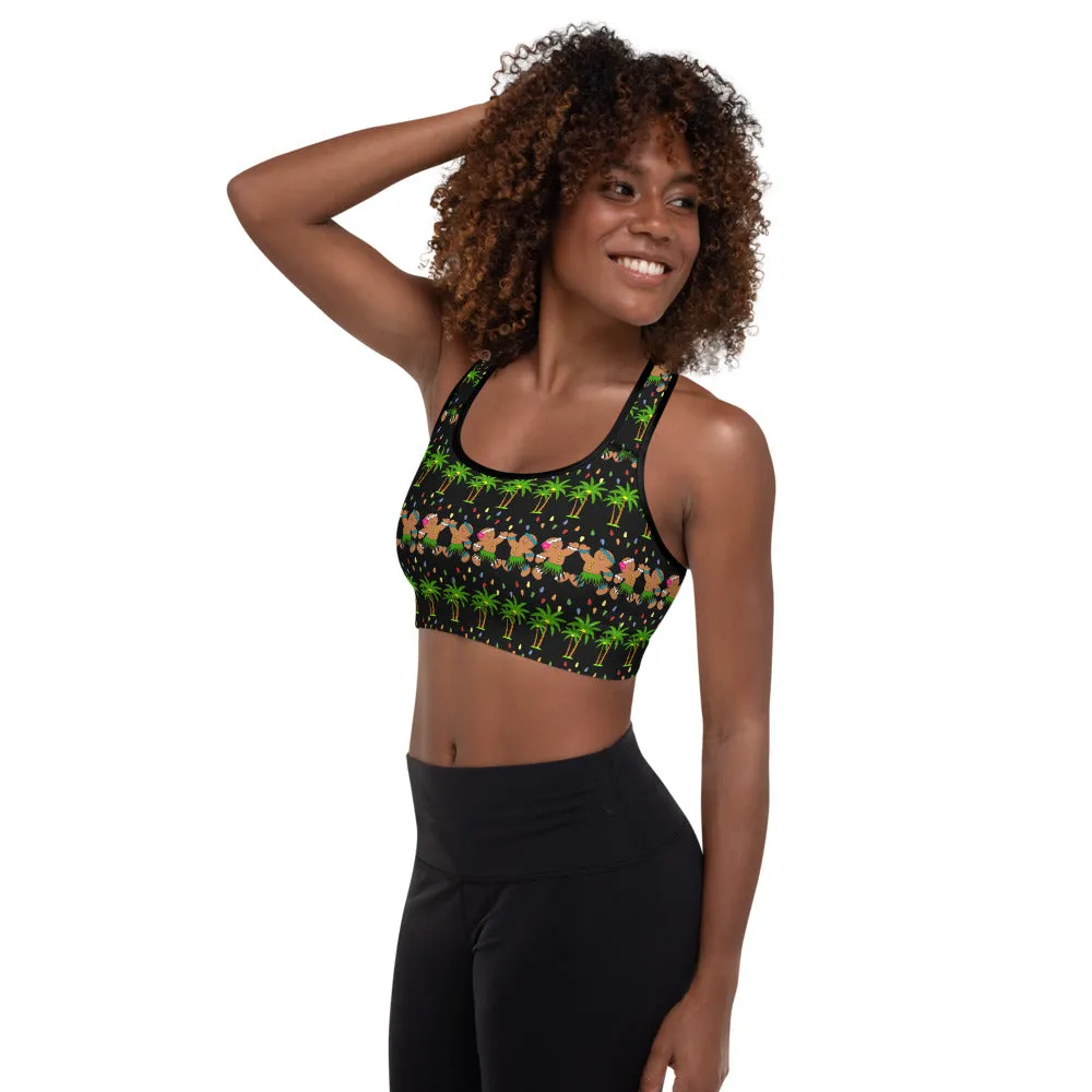 Christmas in Hawaii Padded Sports Bra