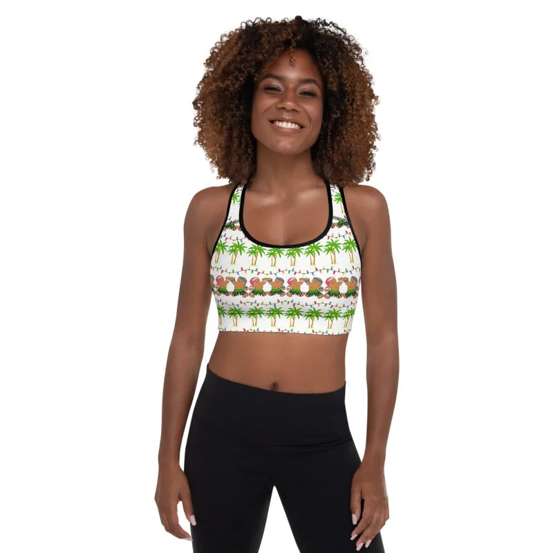 Christmas in Hawaii Padded Sports Bra