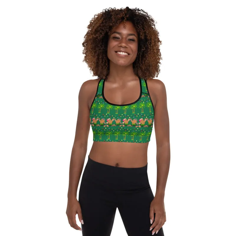 Christmas in Hawaii Padded Sports Bra