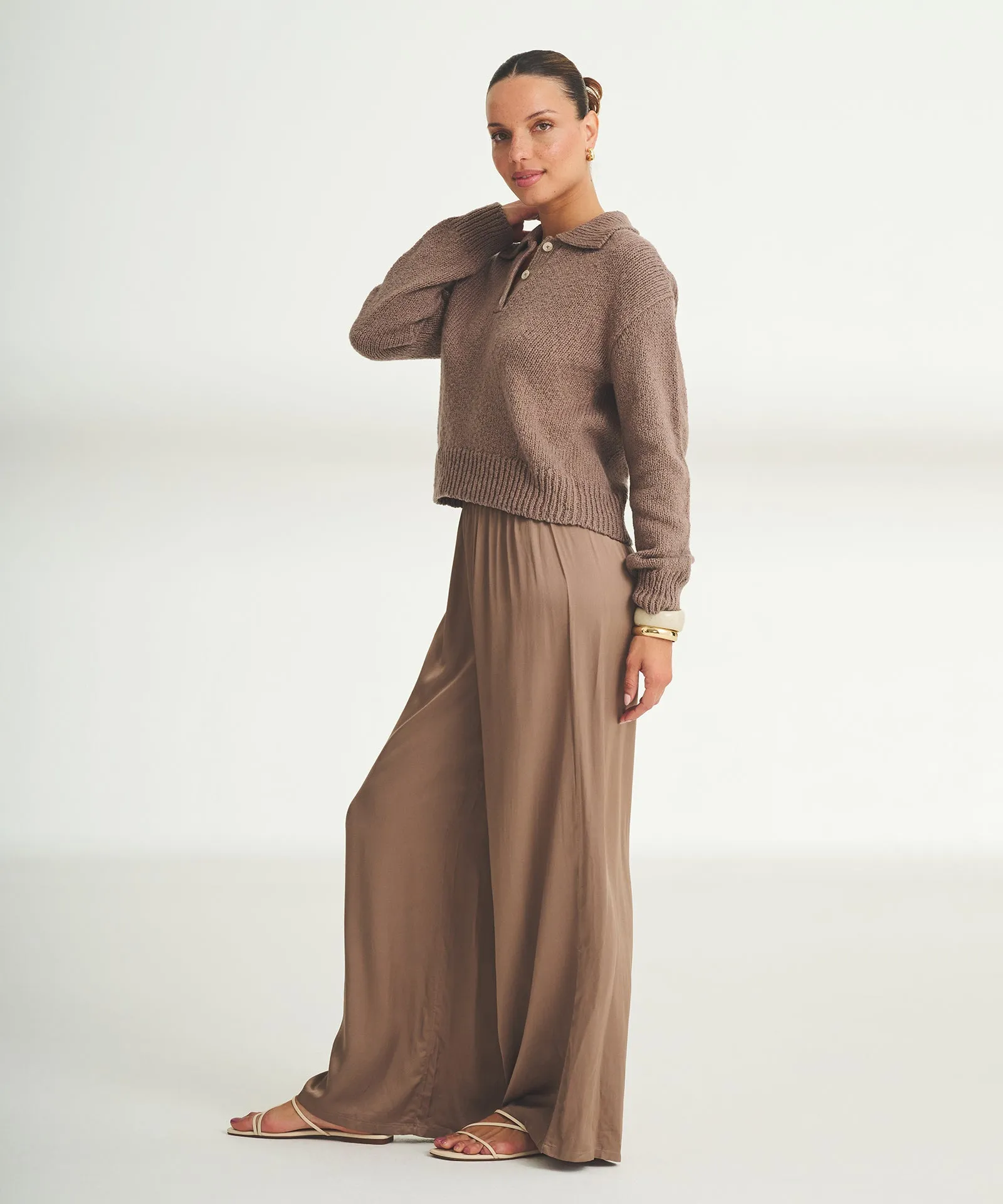 Chunky Cotton Polo Sweater