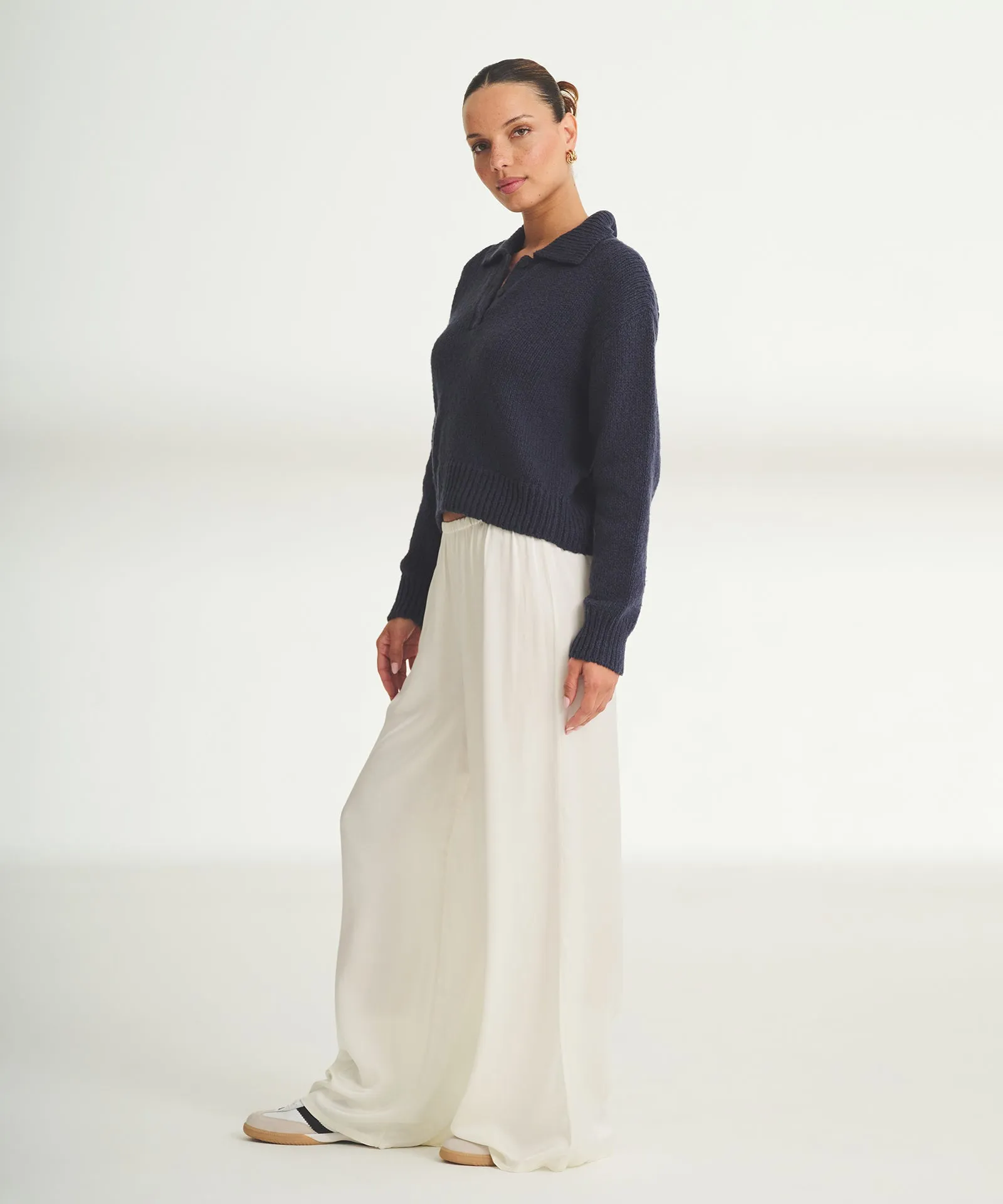 Chunky Cotton Polo Sweater