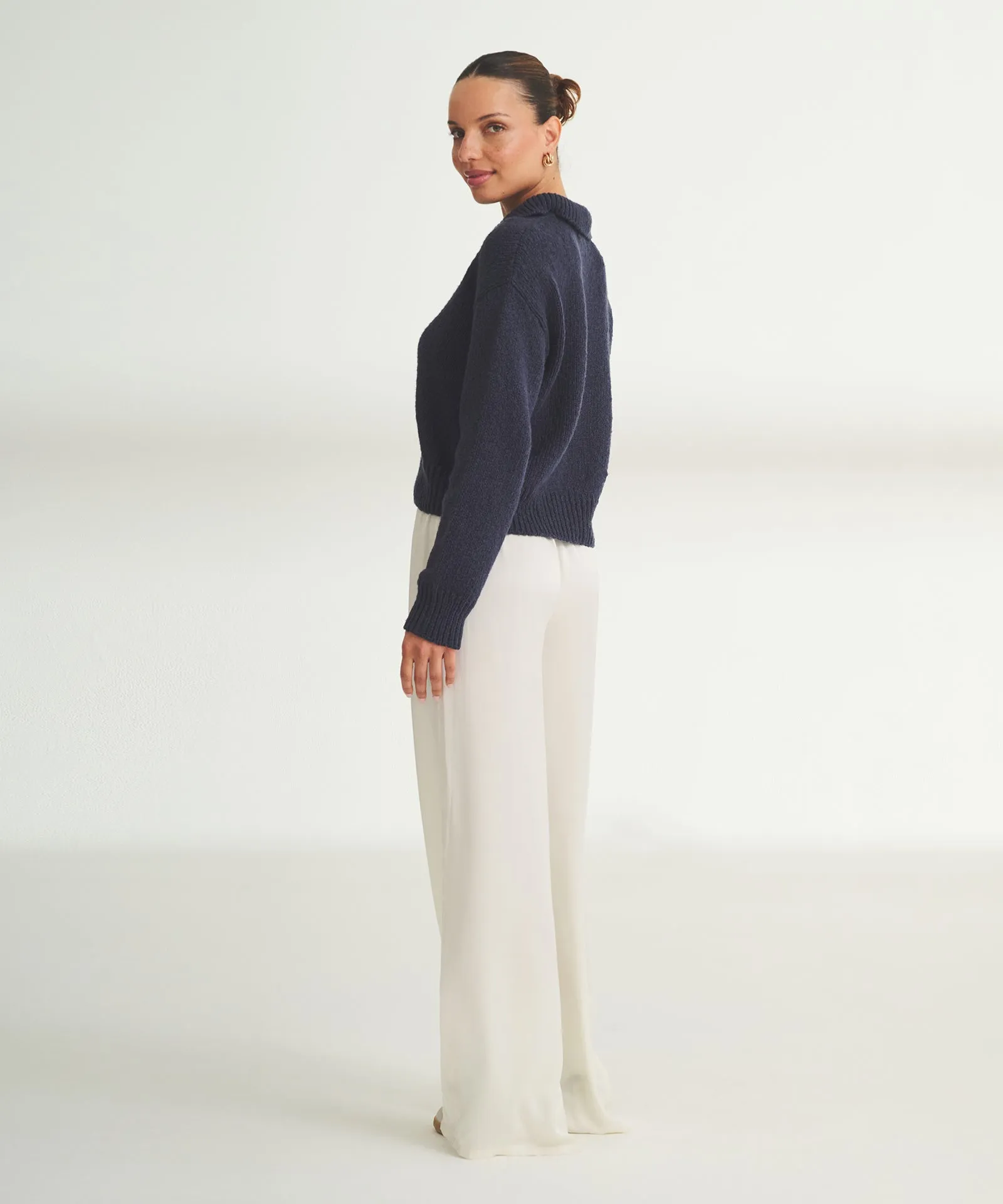 Chunky Cotton Polo Sweater