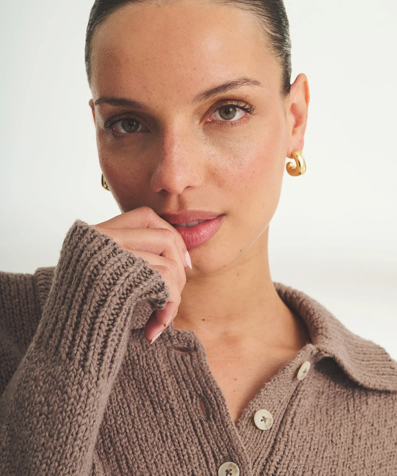 Chunky Cotton Polo Sweater