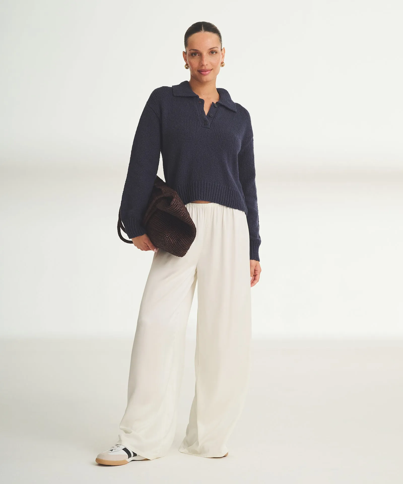 Chunky Cotton Polo Sweater