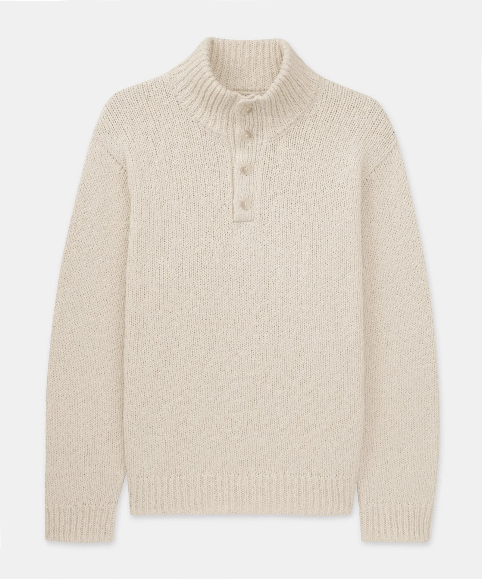 Chunky Cotton Quarter Button Down Sweater