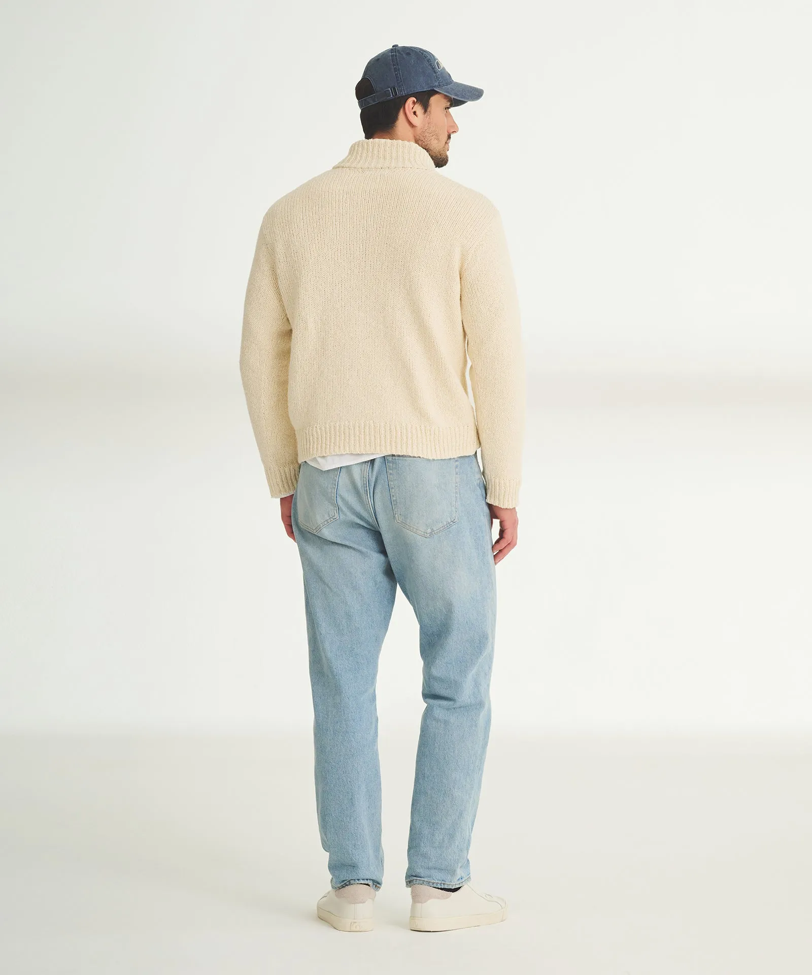 Chunky Cotton Quarter Button Down Sweater
