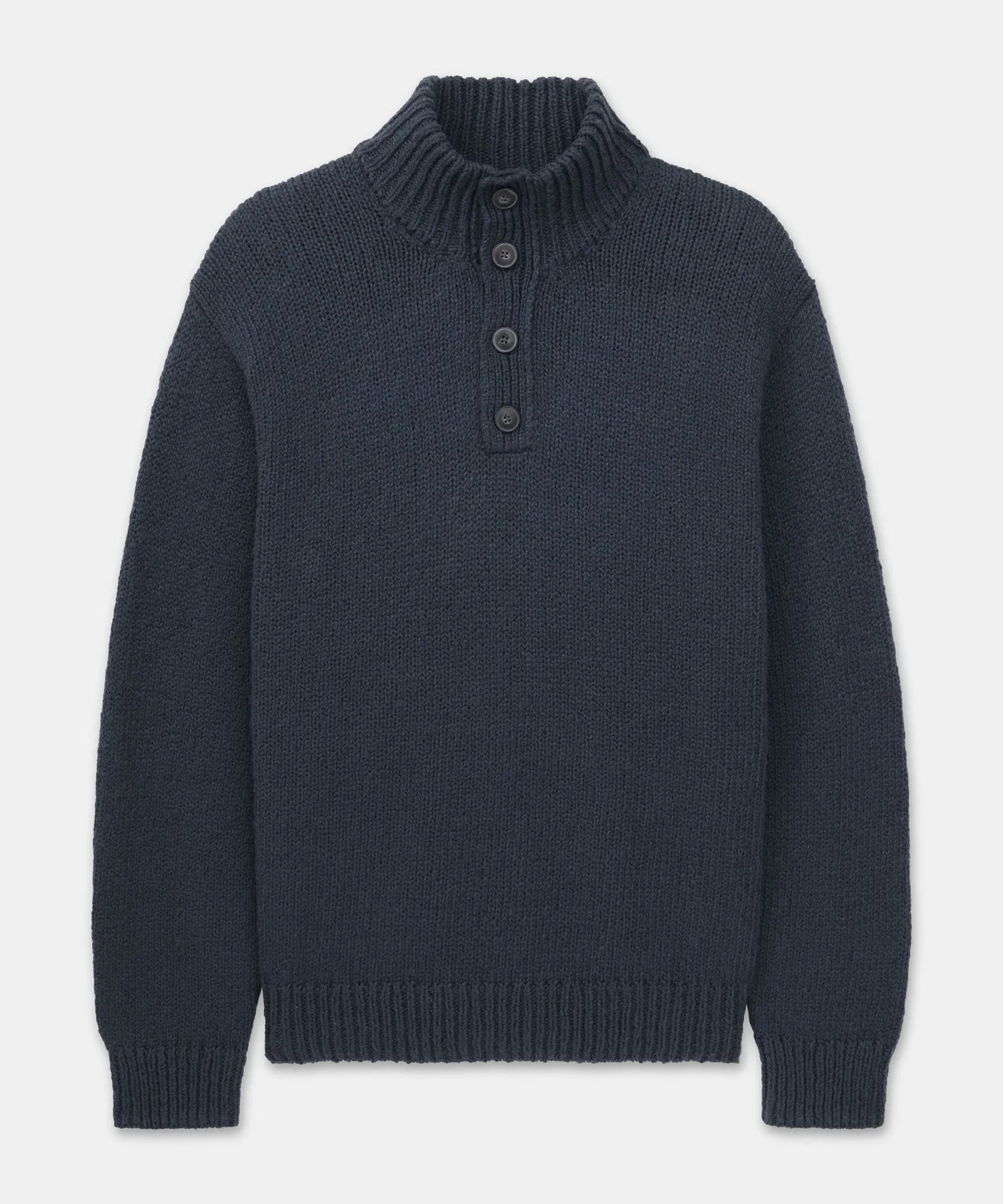 Chunky Cotton Quarter Button Down Sweater