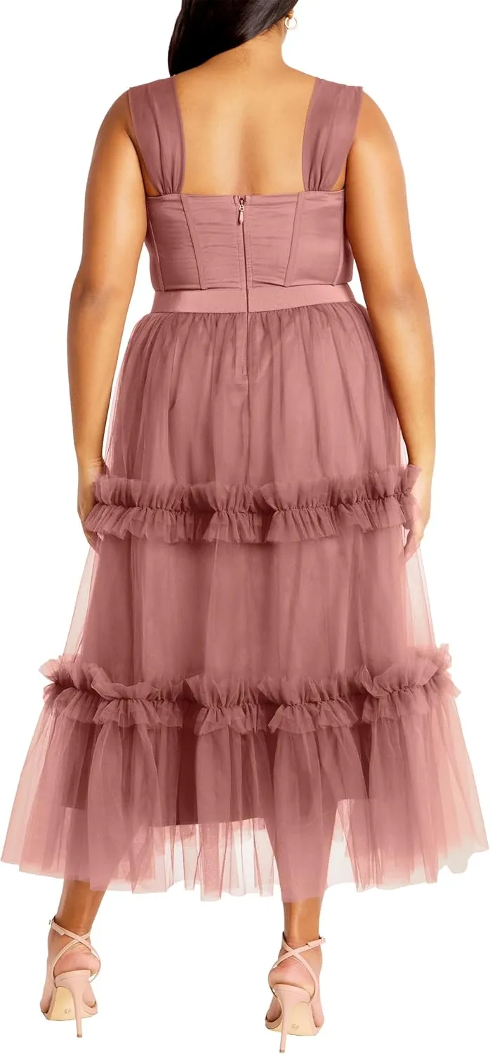 City Chic Women's Dress-Charming Midi