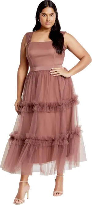 City Chic Women's Dress-Charming Midi