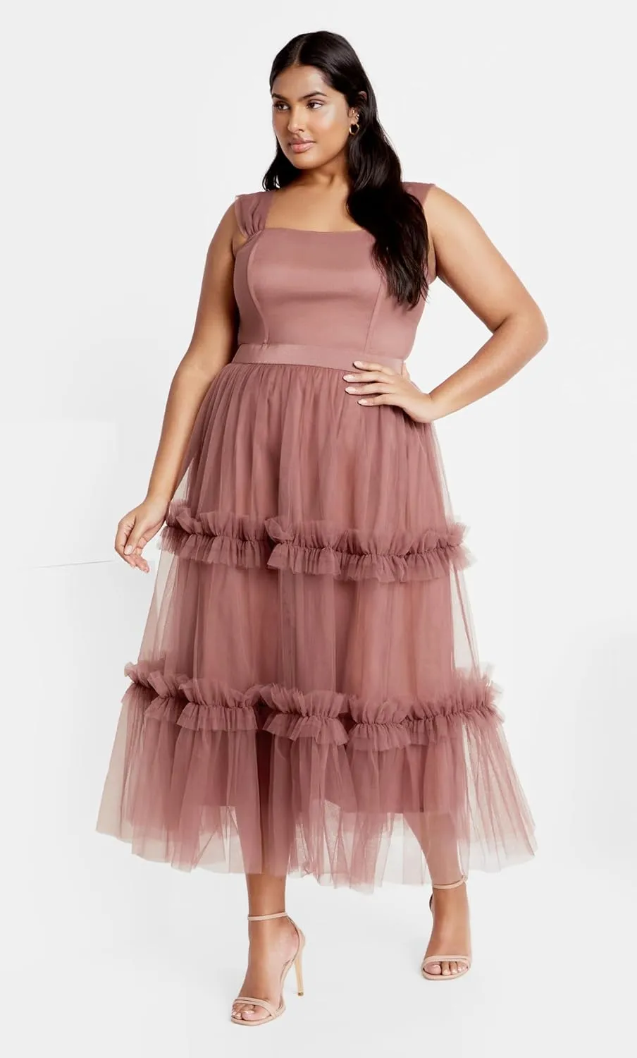 City Chic Women's Dress-Charming Midi