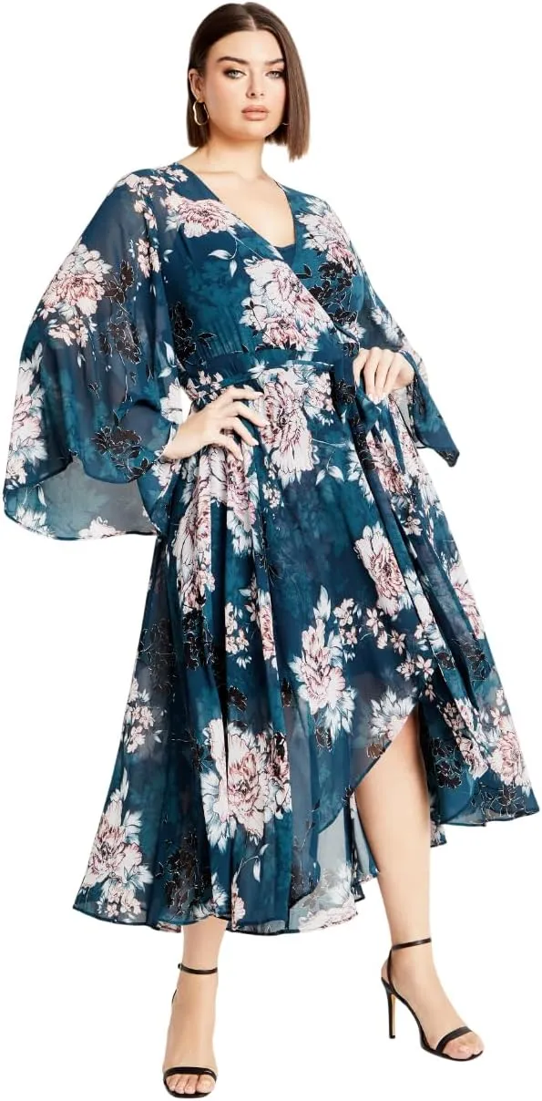 City Chic Women's Plus Size Jade Blossom Maxi Dress