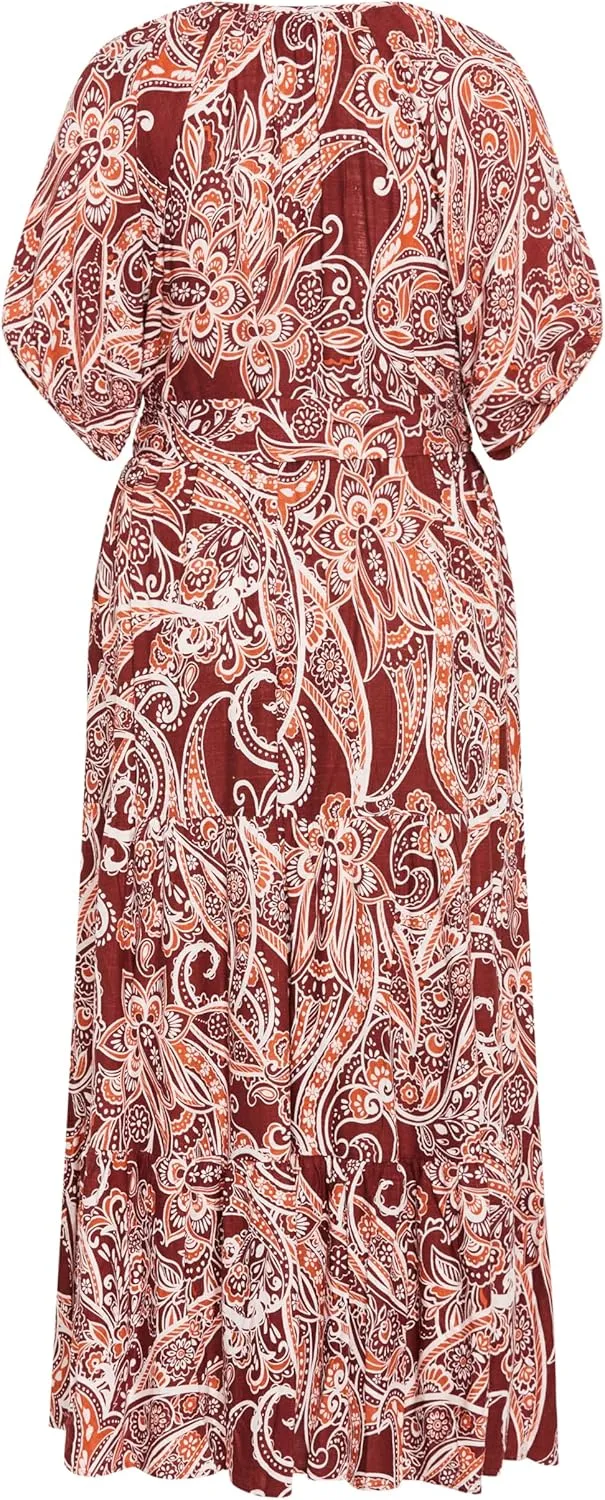 City Chic Women's Plus Size Paisley Charm Maxi Dress