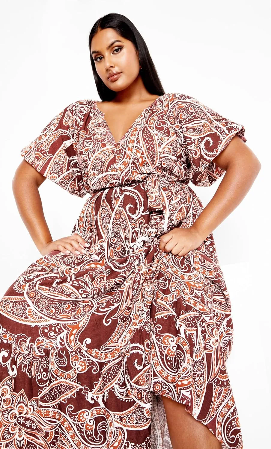 City Chic Women's Plus Size Paisley Charm Maxi Dress