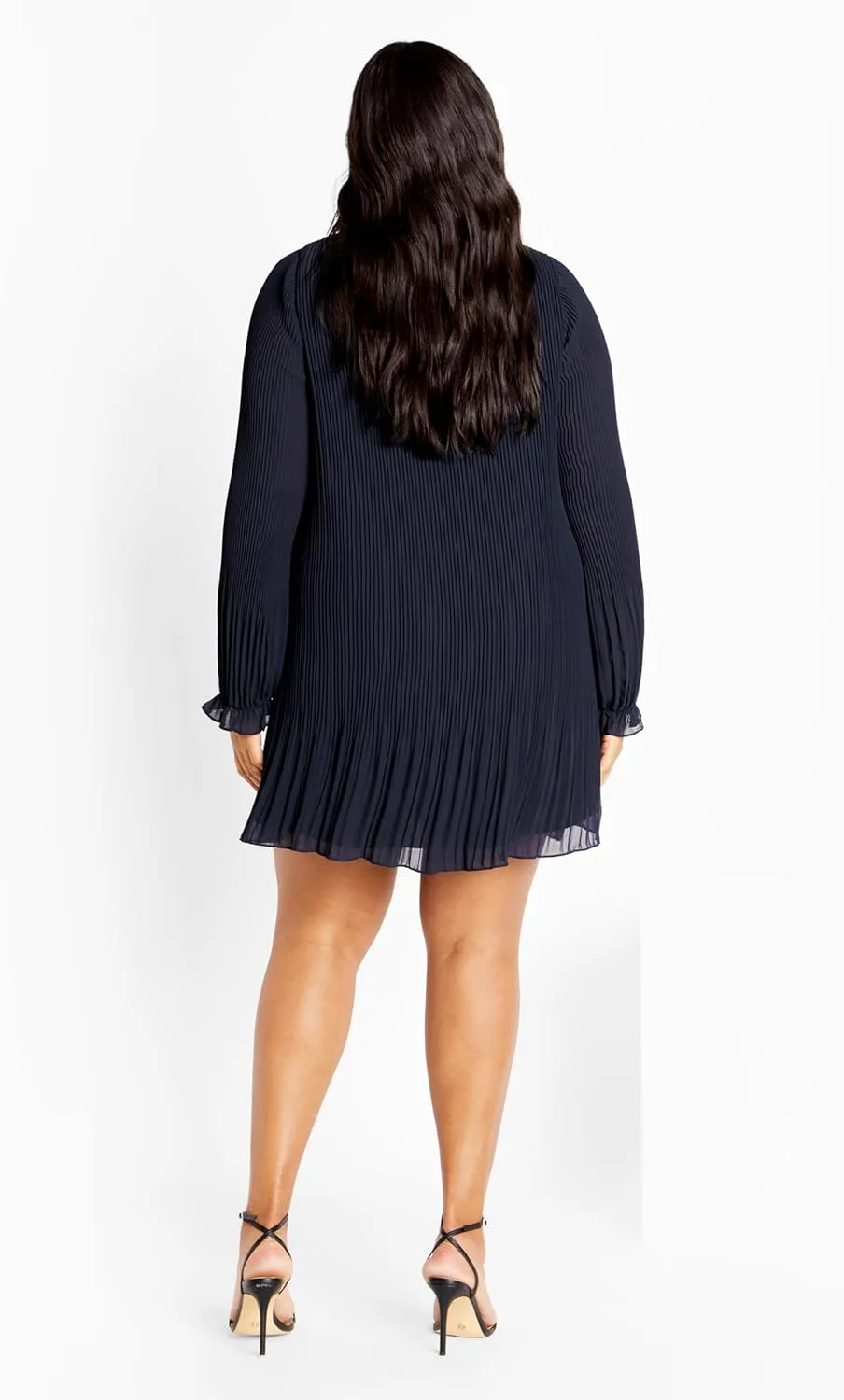 City Chic Women's Plus Size Pleat Ruffle Dress