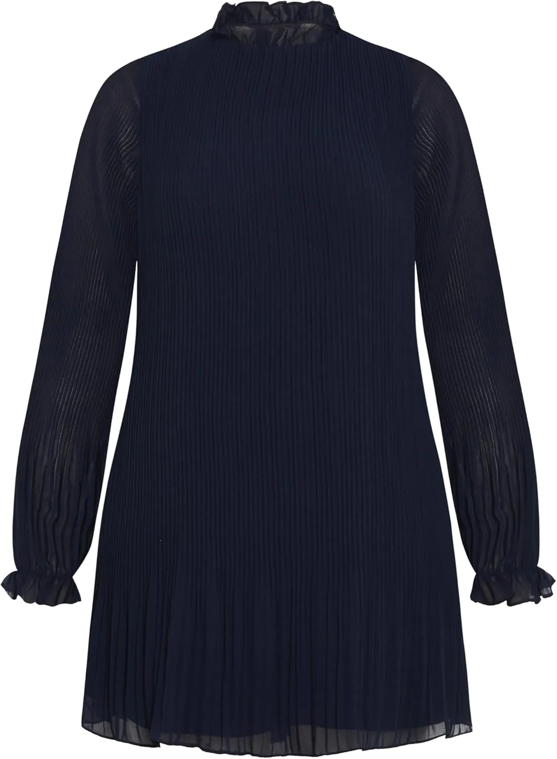 City Chic Women's Plus Size Pleat Ruffle Dress
