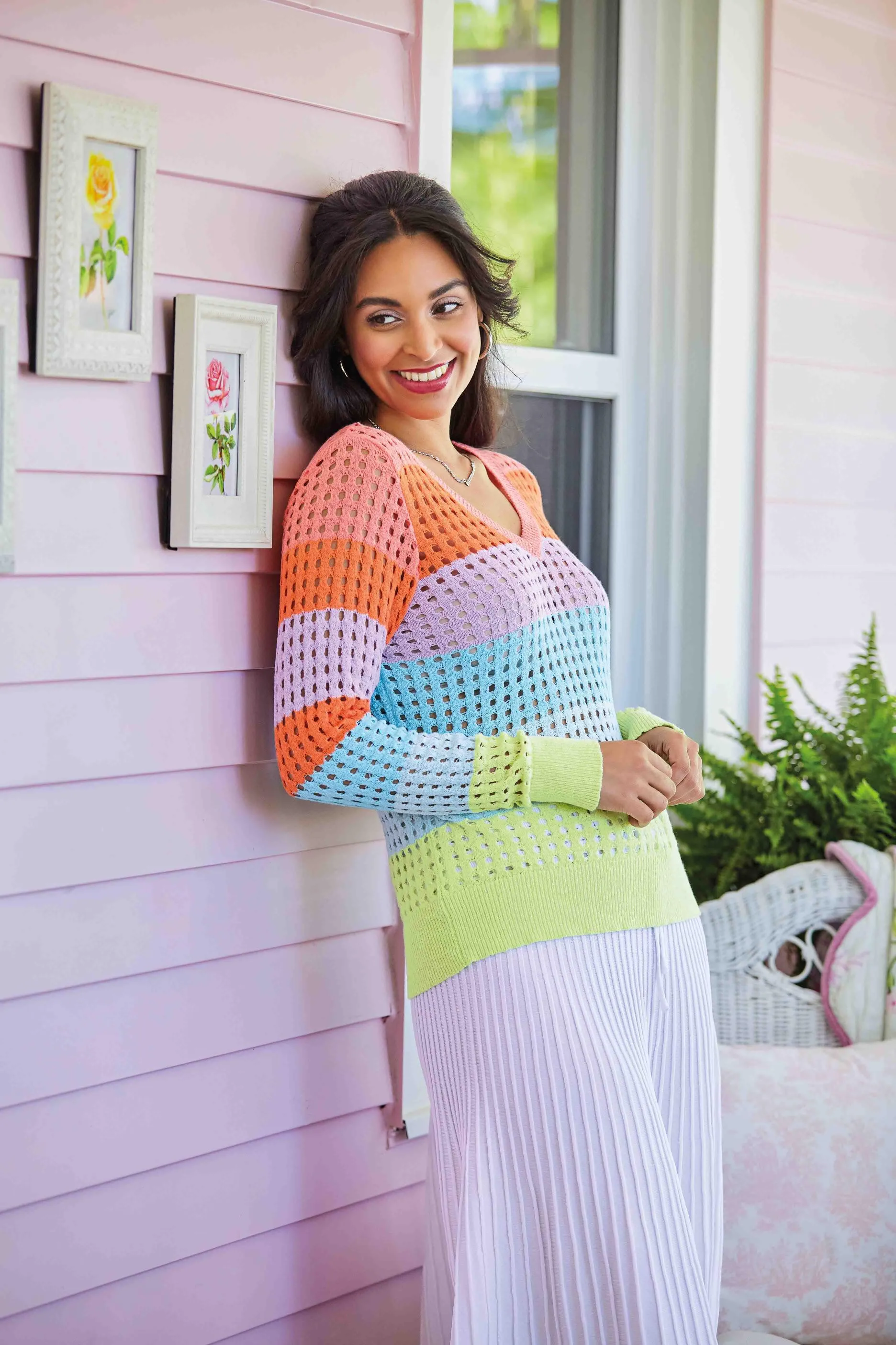 Colorful See-Through Sweater