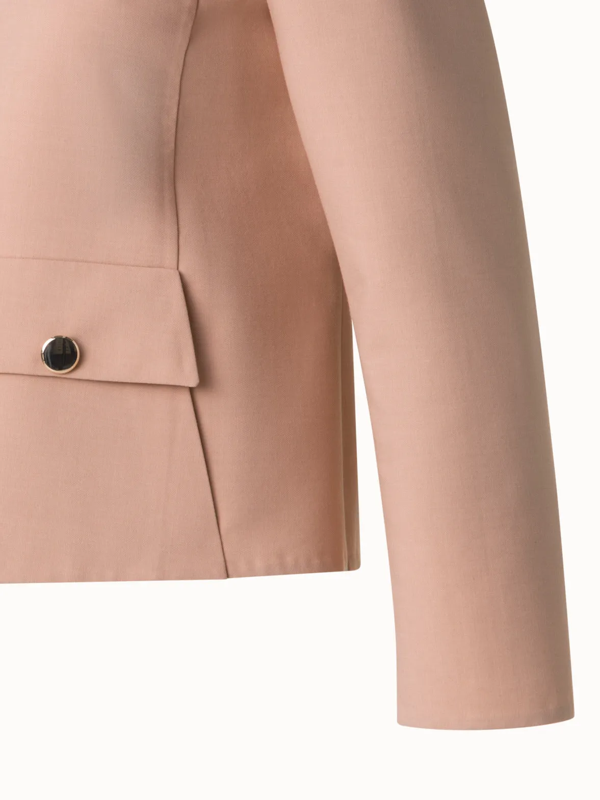 Cotton Double-Face Jacket with Gold Buttons